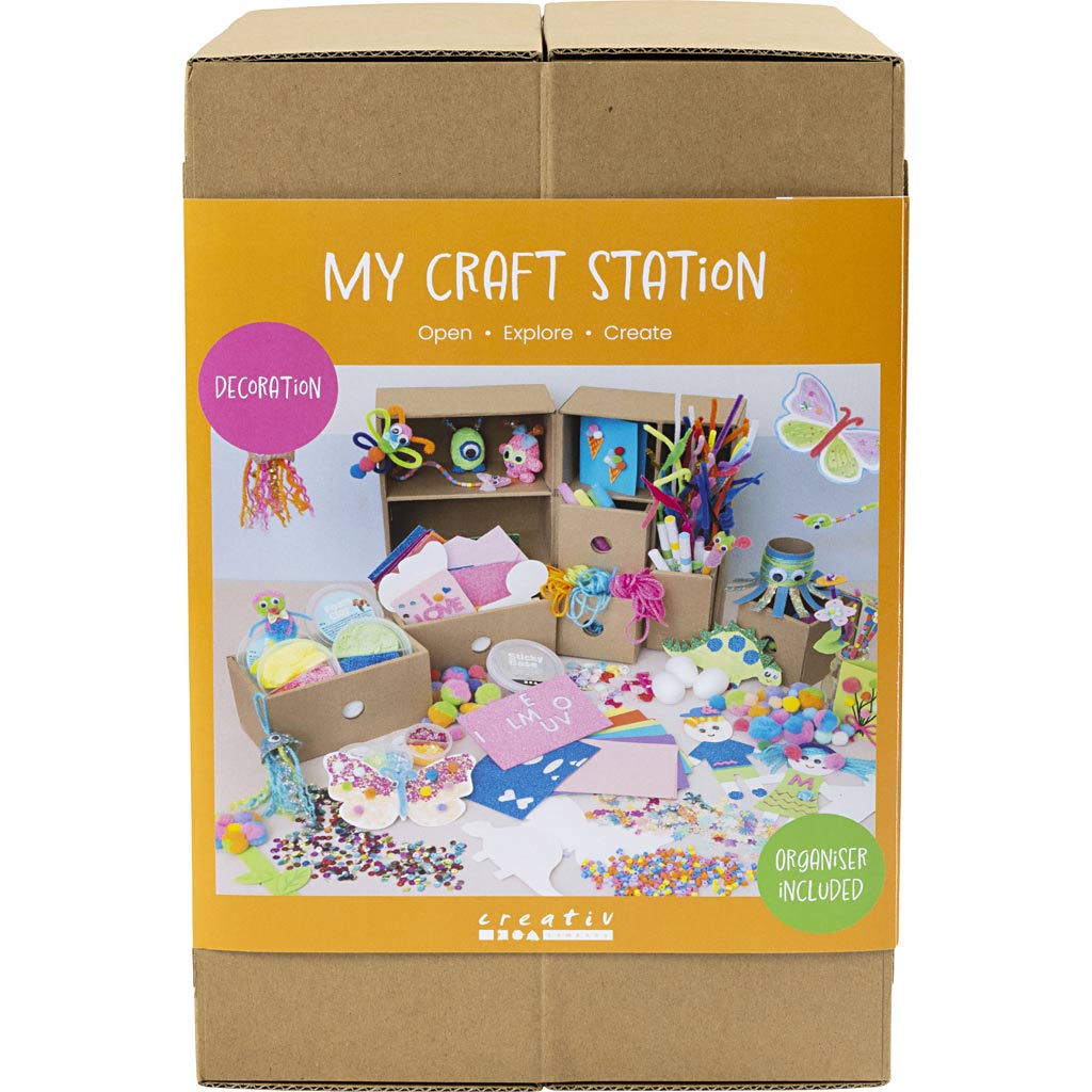 Creativ company mijn knutselstation decoratie, diverse kleuren, 1 doos