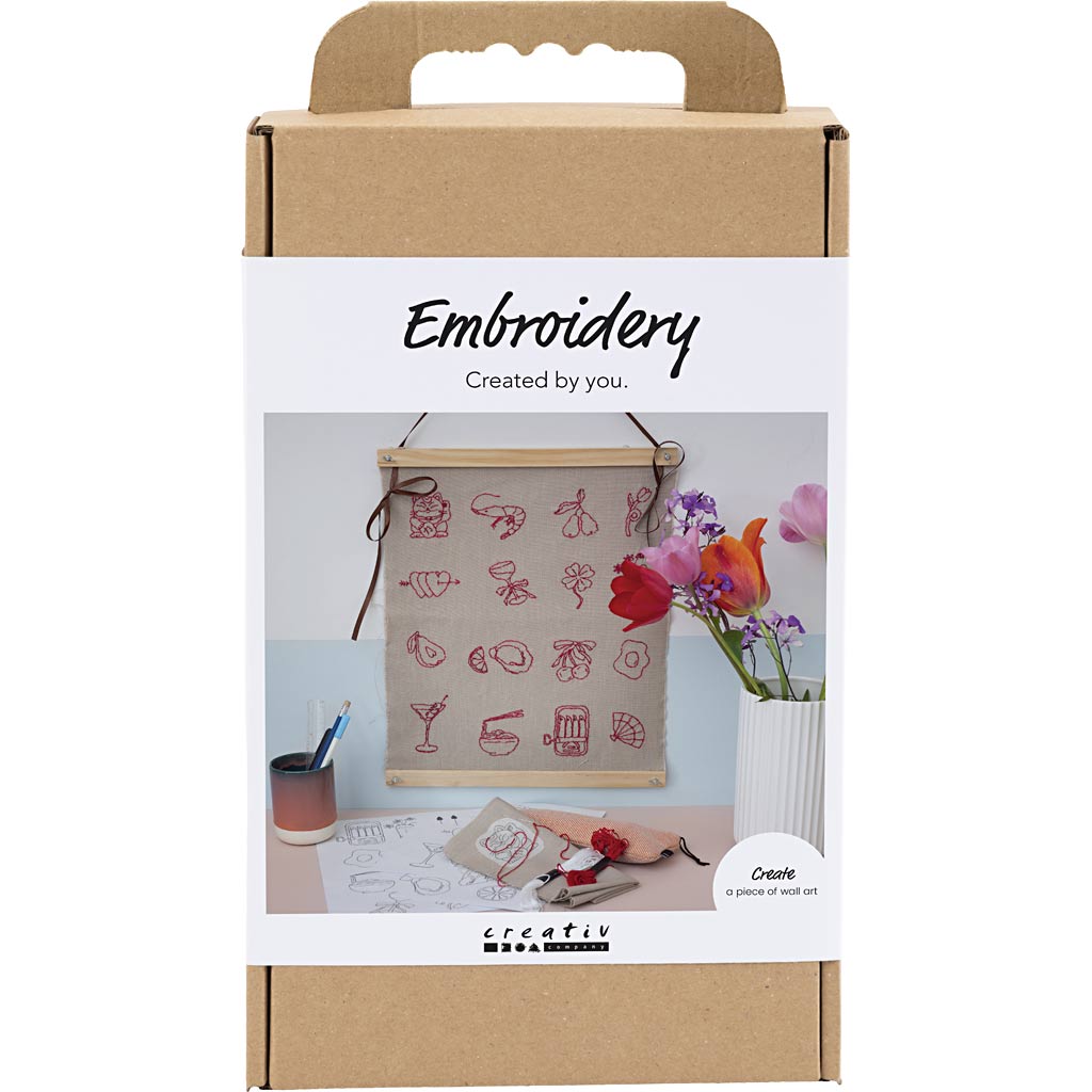 Creativ company hobbyset borduurwerk, hangende decoratie, vlas, 1 doos