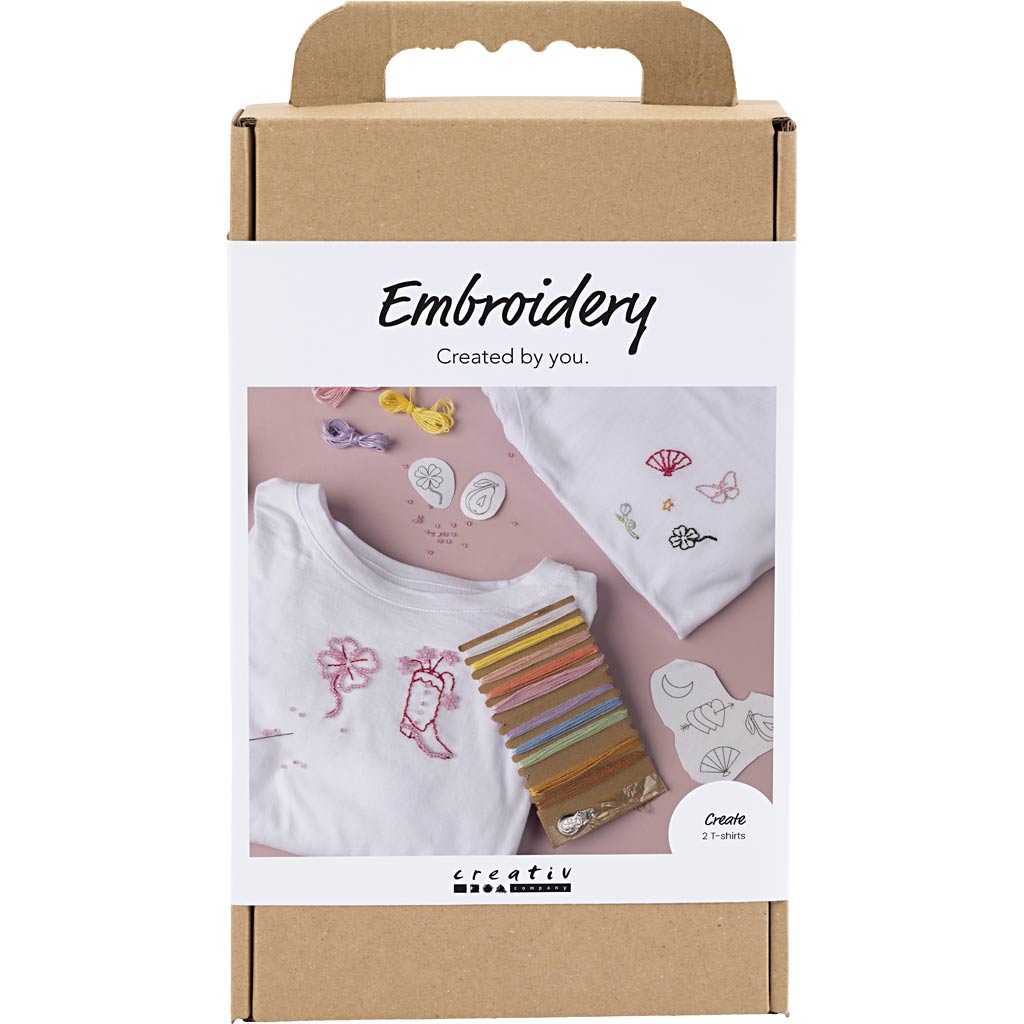 Creativ company hobbyset borduurwerk, t-shirt, wit, 1 doos