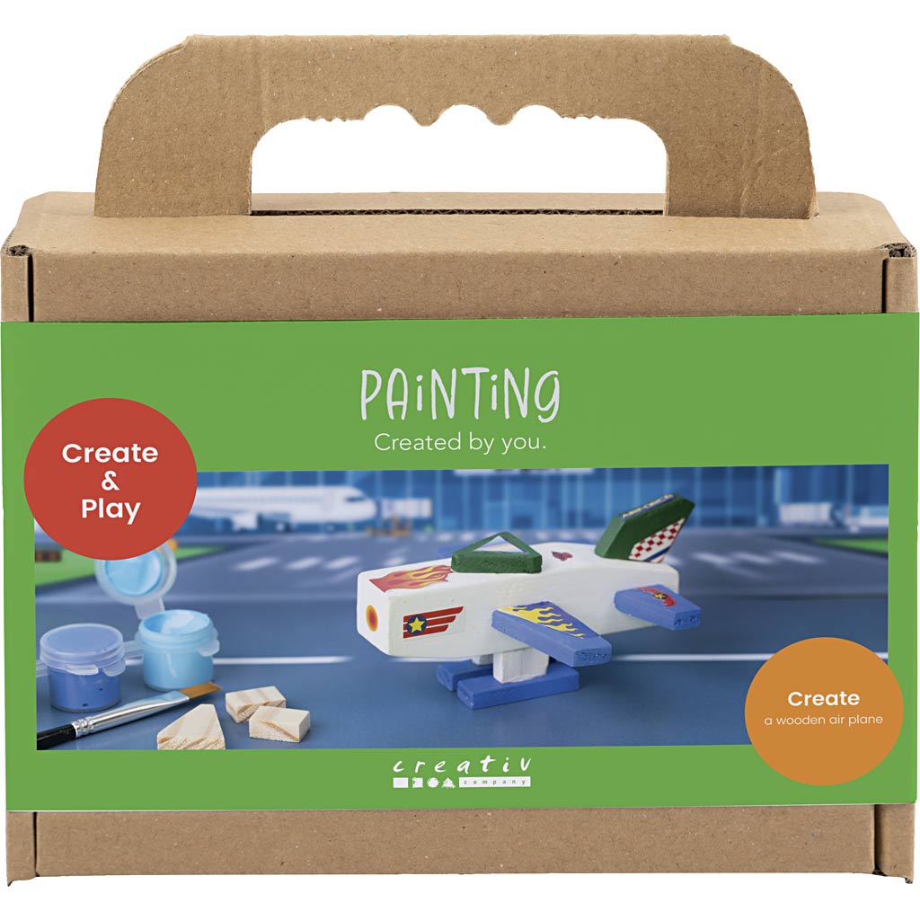 Creativ company mini hobbyset schilderen, vliegtuig, blauw groen harmonie, 1 doos