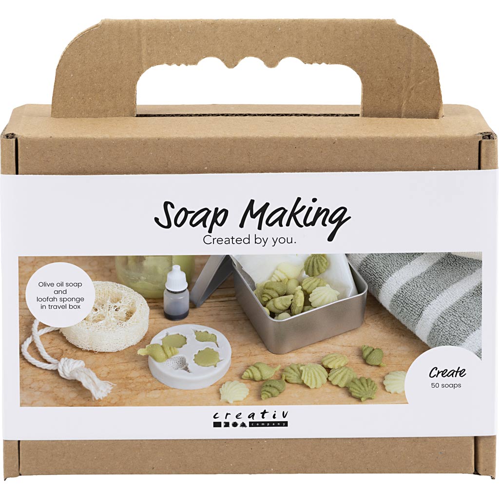 Creativ company mini hobbyset zeep maken, schelpen, olijfgroen, 1 doos
