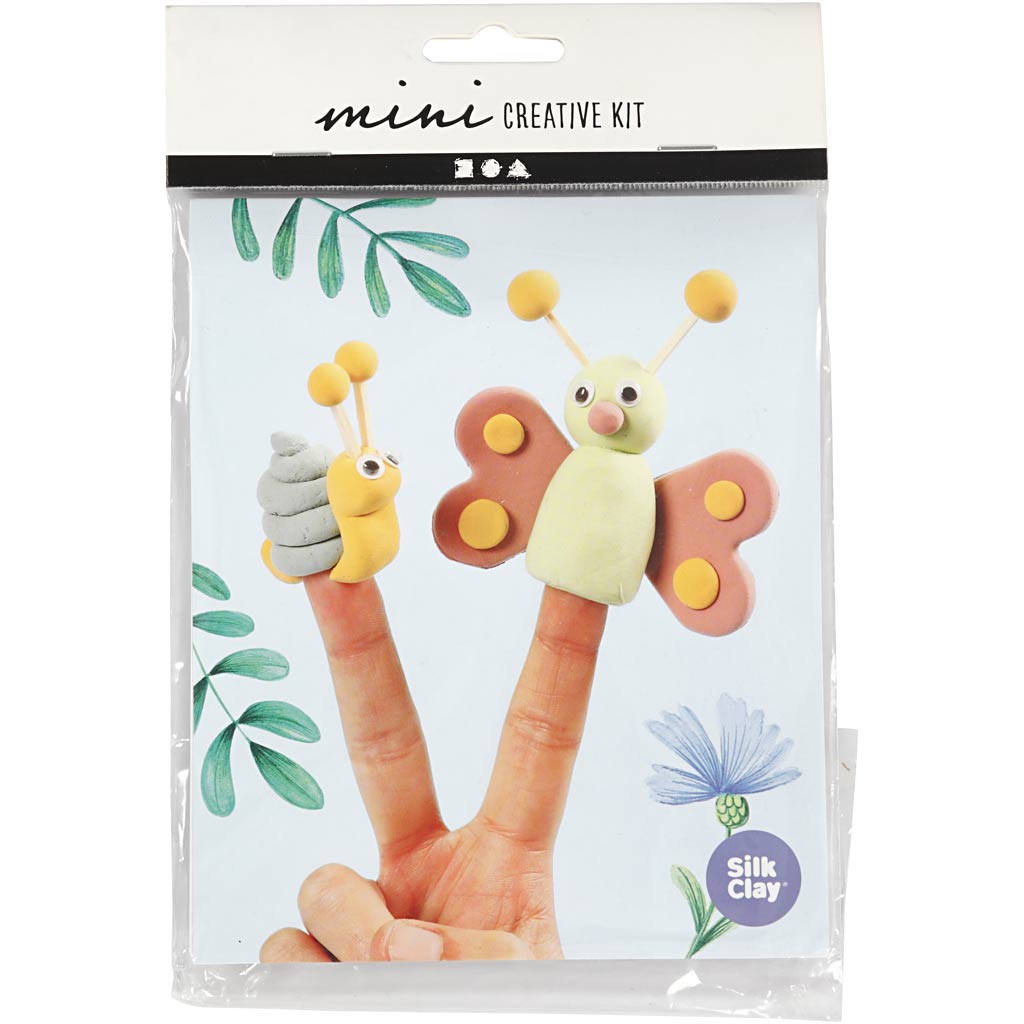 Silk clay mini creative kit, vingerpoppen, 1 doos