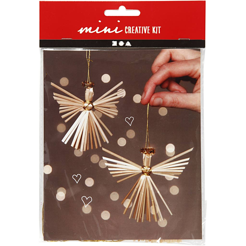 Creativ company creative mini kit, engel van stro, h: 8 cm, 1 doos