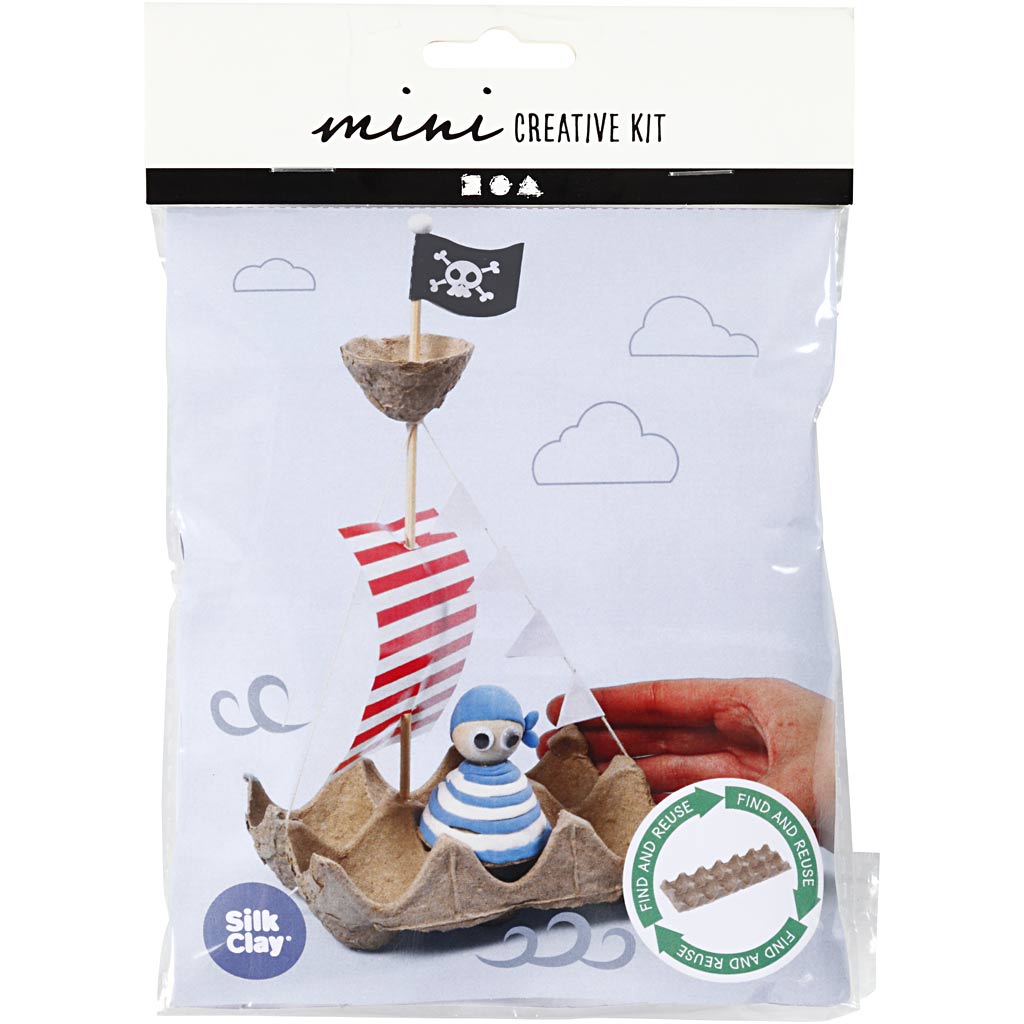 Creativ company mini creative kit eierdoos piratenboot