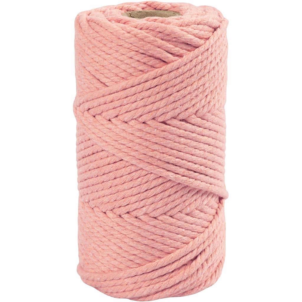 Creativ company macramé koord, l: 55 m, d 4 mm, roze, 330 gr 1 rol