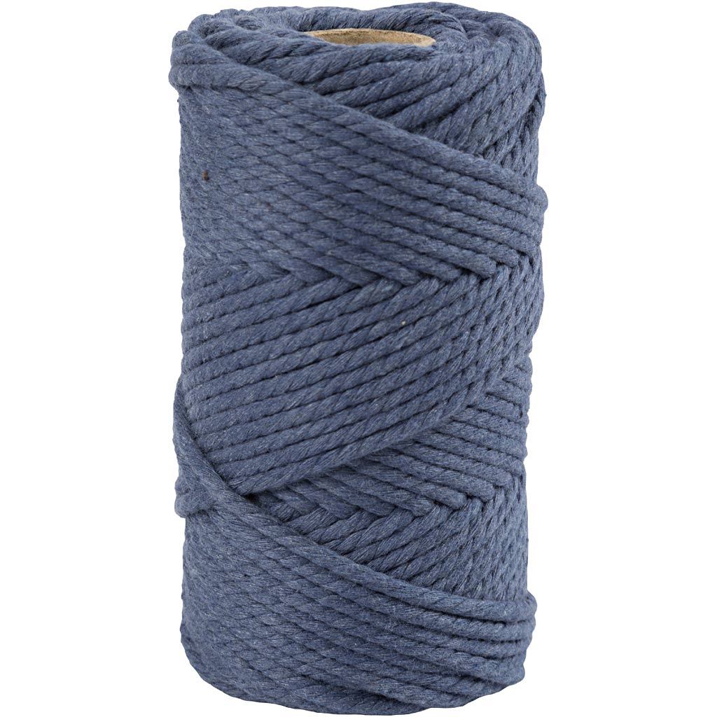 Creativ company macramé koord, l: 55 m, d 4 mm, blauw, 330 gr 1 rol