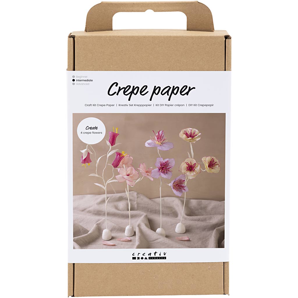 Creativ company hobbyset crêpepapier, bloem, pastelkleuren, 1 doos