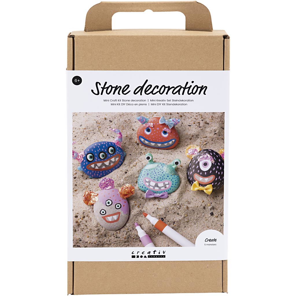 Creativ company hobbyset steendecoratie, monster, diverse kleuren, 1 doos