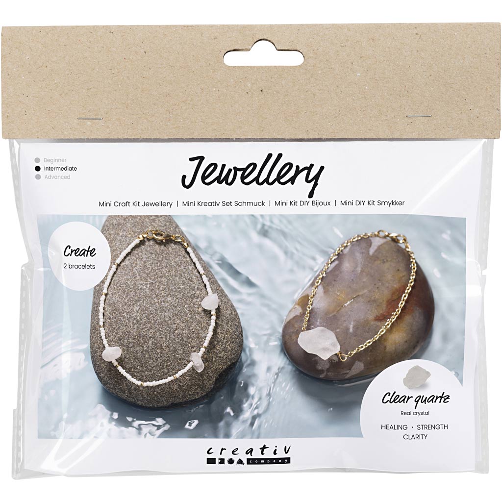 Creativ company mini hobbyset sieraden, armband met bergkristal, 1 doos