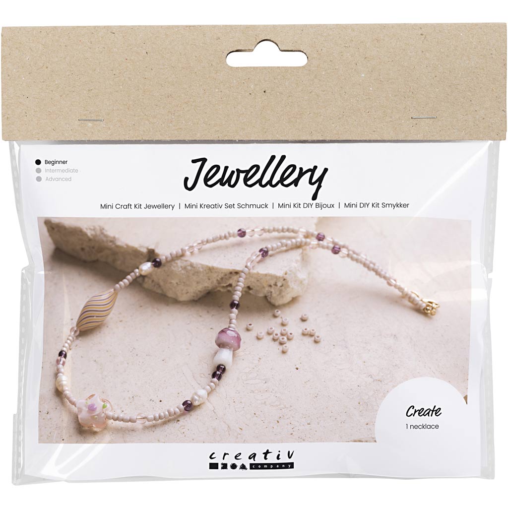 Creativ company mini hobbyset sieraden, stoere halsketting, roze harmonie, 1 doos