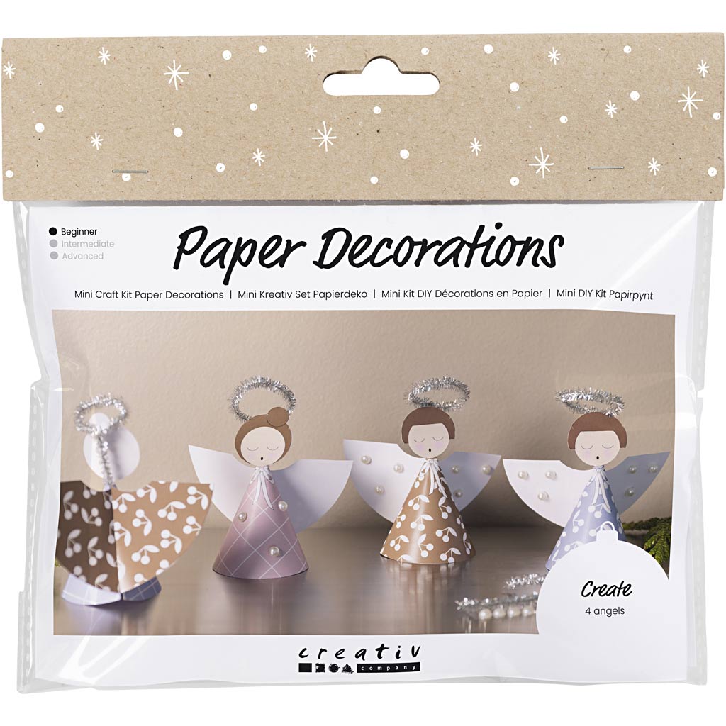 Creativ company mini hobbyset decoraties van papier, engelen, diverse kleuren, 1 doos