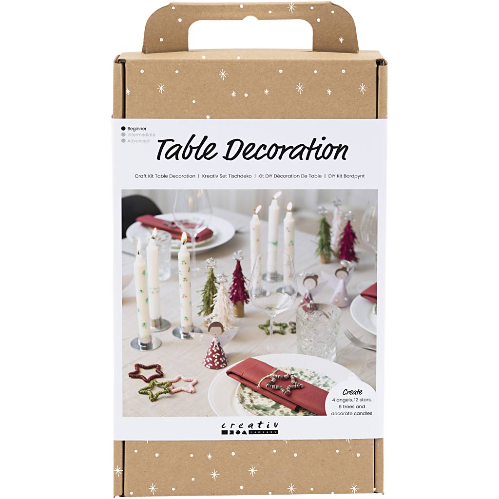 Creativ company hobbyset tafeldecoratie, engelen, kerstbomen, sterren, diverse kleuren, 1 doos
