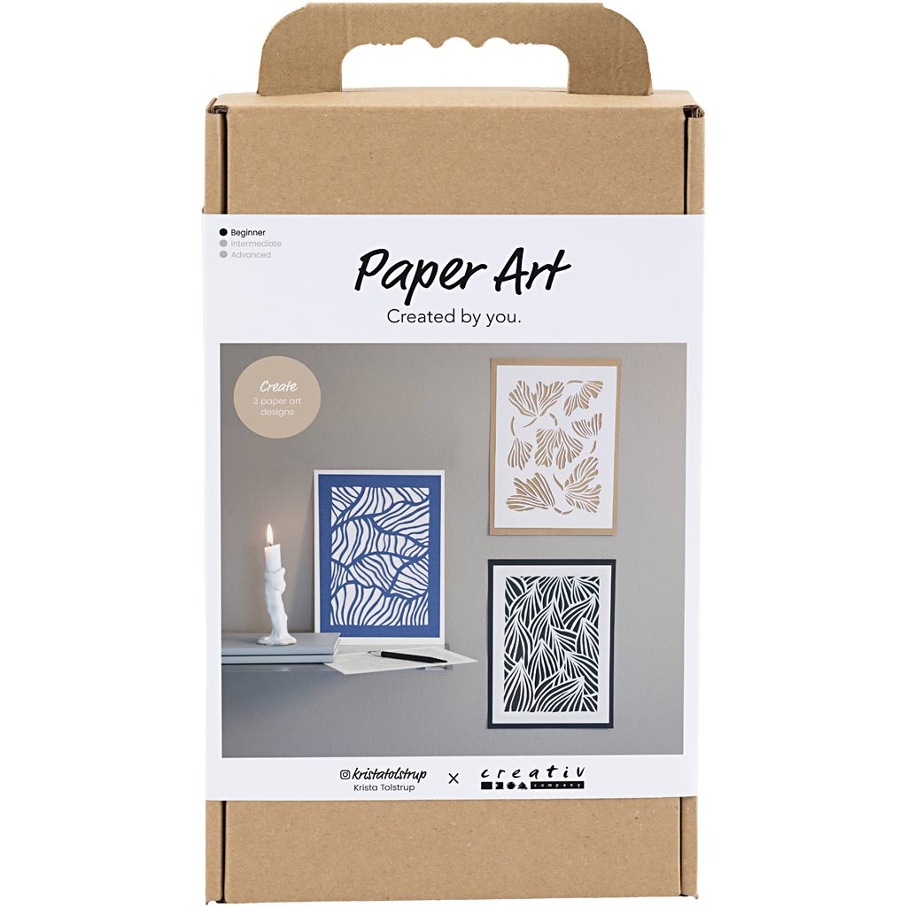 Creativ company hobbyset papierkunst, afbeeldingen om op te hangen, off white, 1 doos