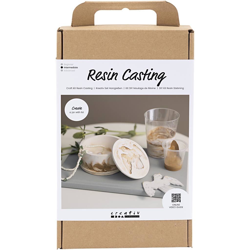 Creativ company hobbyset hars gieten, pot met deksel, beige, off white, 1 doos