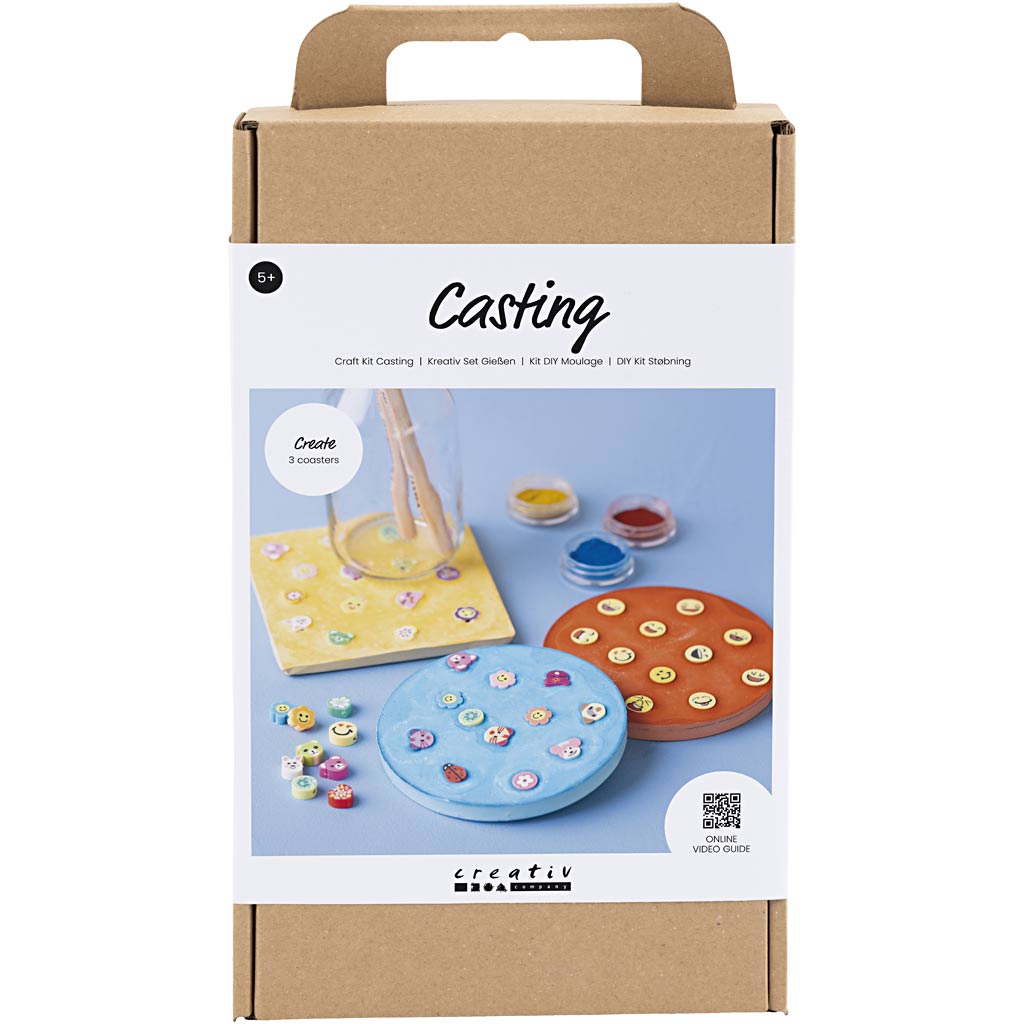 Creativ company hobbyset gieten, tegels, blauw, rood, geel, 1 doos