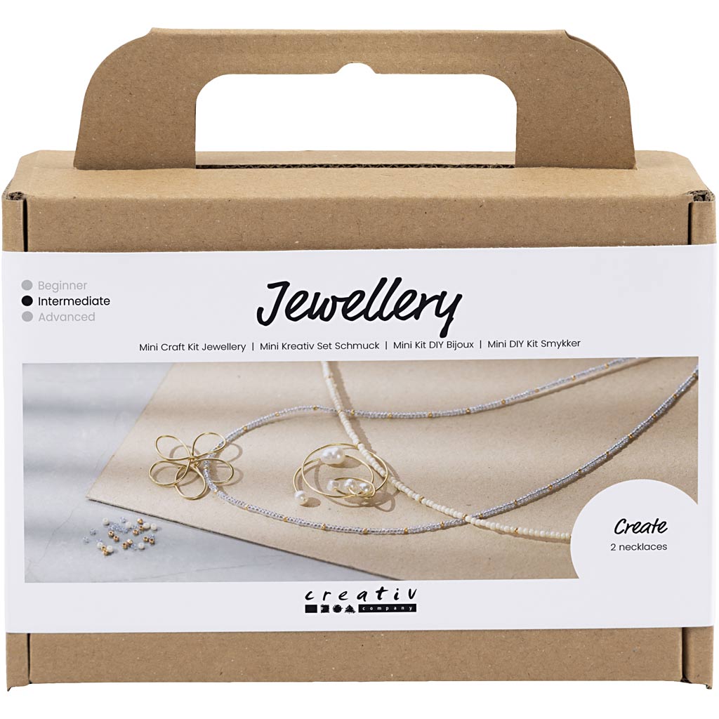 Creativ company mini hobbyset sieraden, halsketting met hanger met metaaldraad, verguld, 1 doos