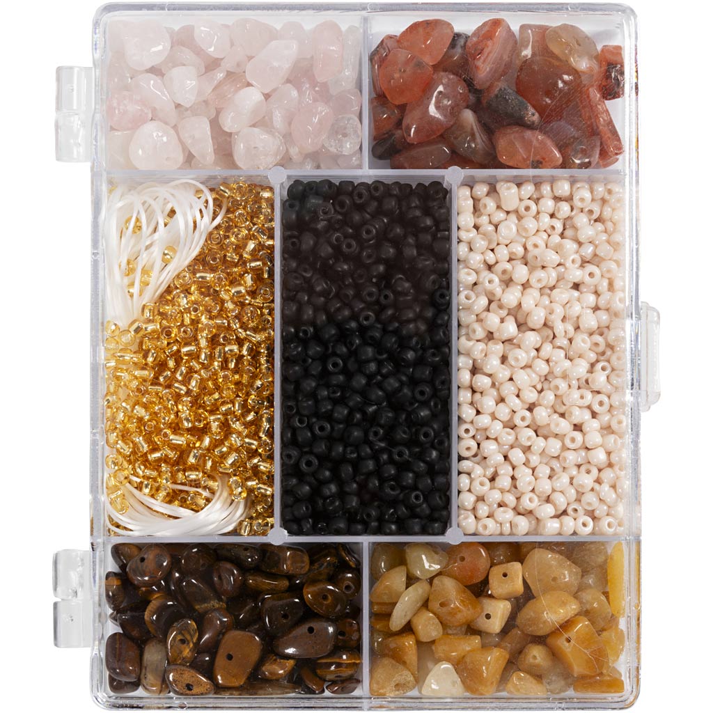 Creativ company creatieve box sieraden, kristallen, afm 2,6-10 mm, gatgrootte 0,8-1,2 mm, ca. 2520 stuk, diverse kleuren, 1 doos