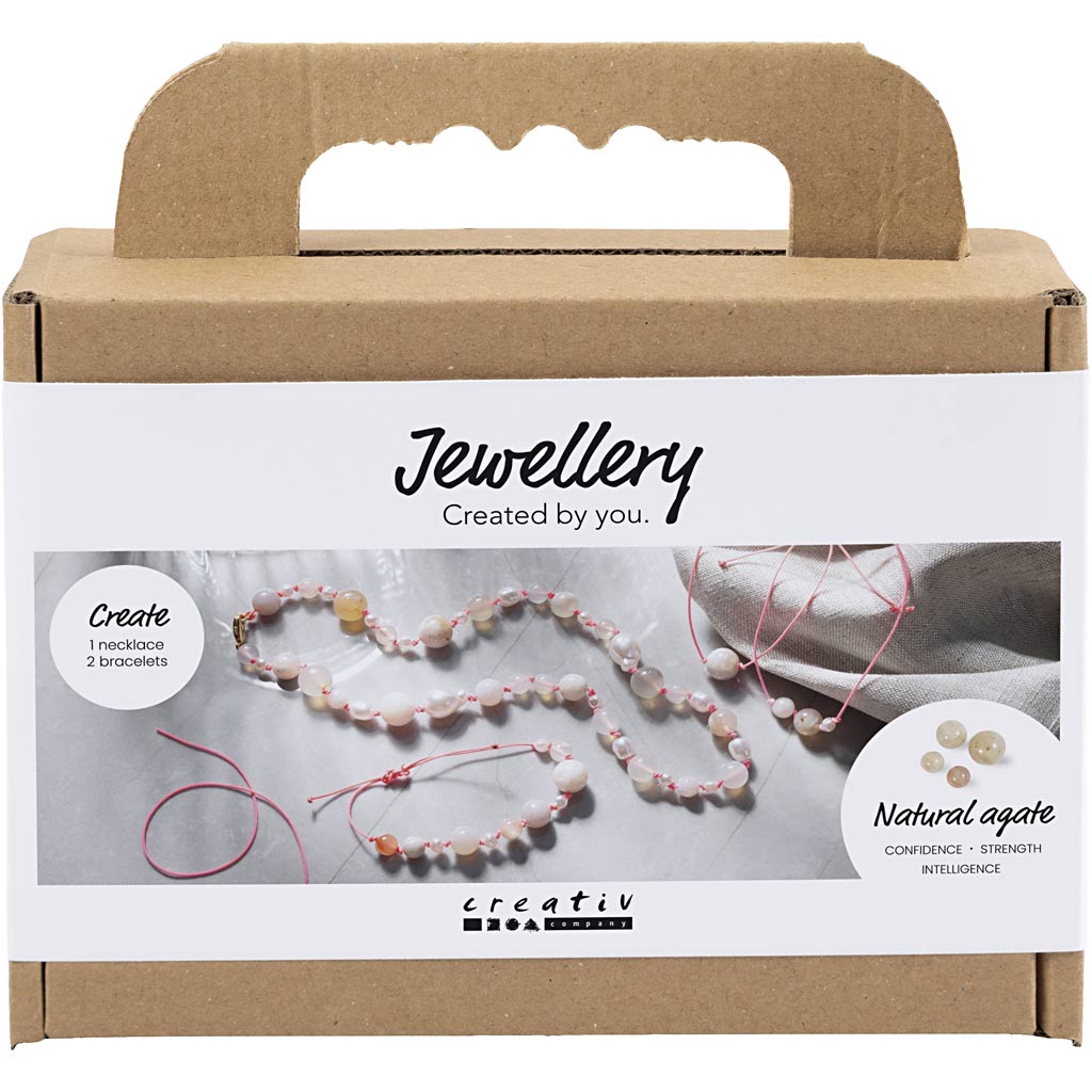 Creativ company mini hobbyset sieraden, halskettingen en armband, roze, 1 doos