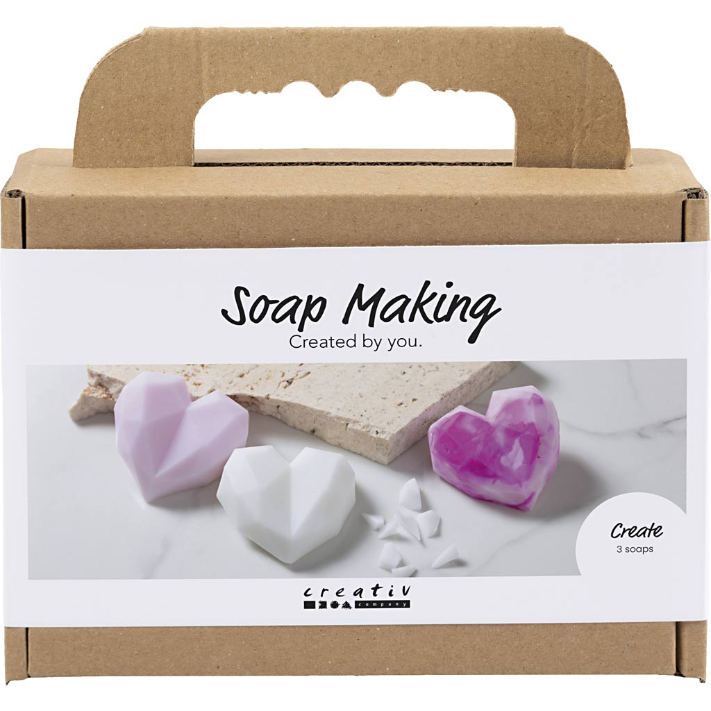 Creativ company mini hobbyset zeep maken, harten, roze, 1 doos