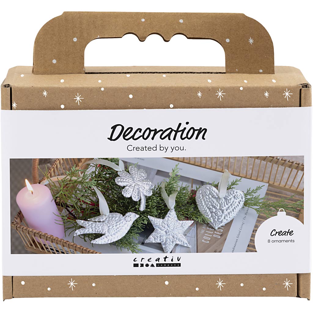 Creativ company mini hobbyset decoratie, kerstdecoratie, silver metal, 1 doos
