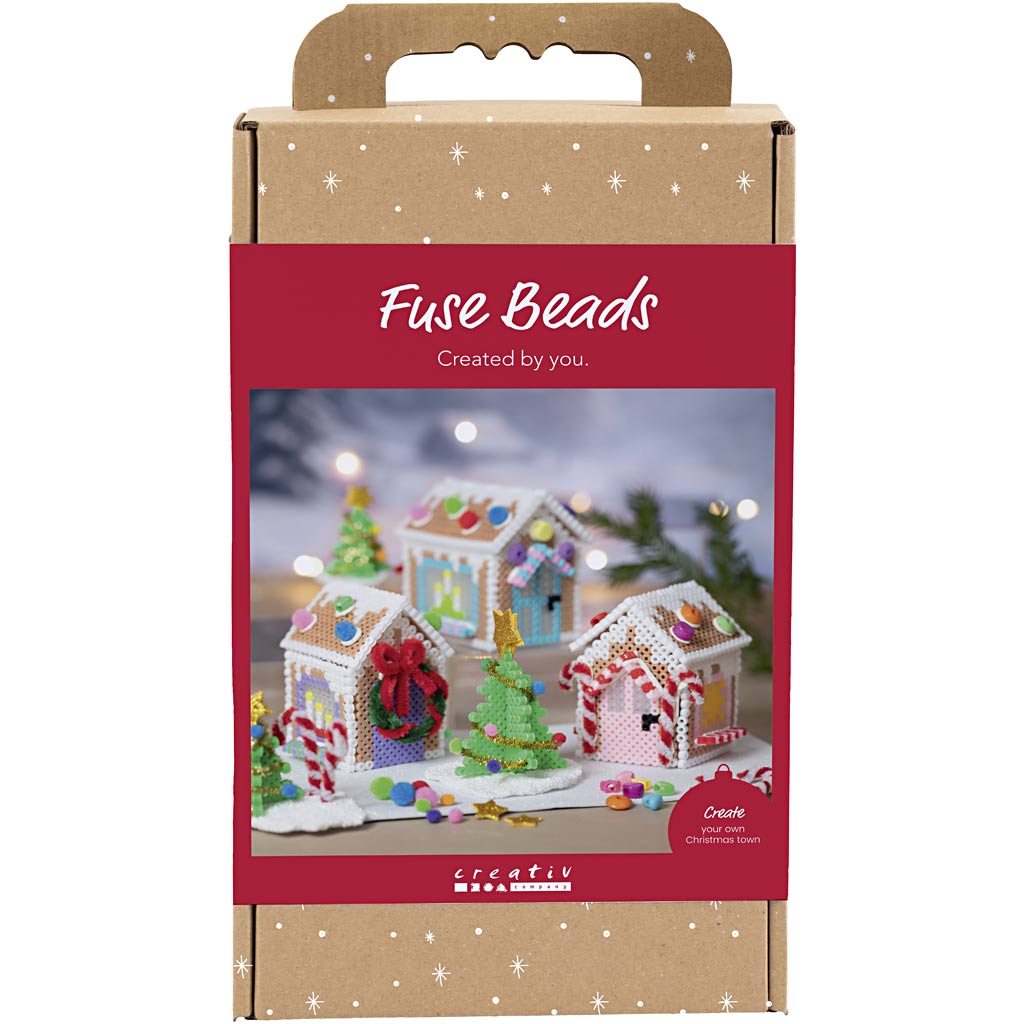 Creativ company hobbyset strijkkralen, kersthuisje, diverse kleuren, 1 doos