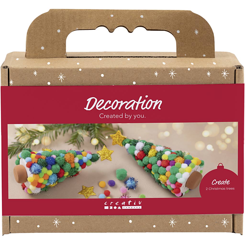 Creativ company mini hobbyset decoratie, kerstboom, diverse kleuren, 1 doos