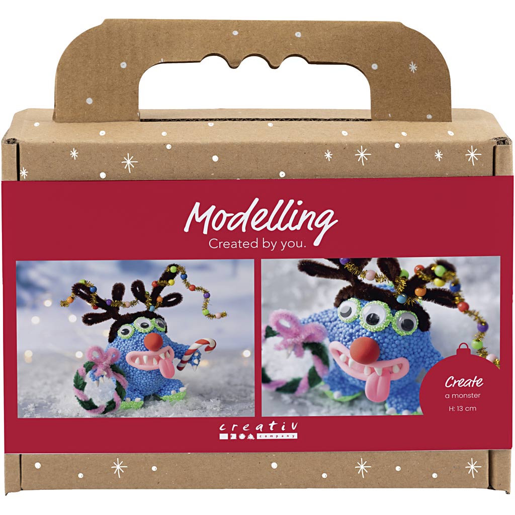 Creativ company mini hobbyset boetseren, rendiermonster, diverse kleuren, 1 doos
