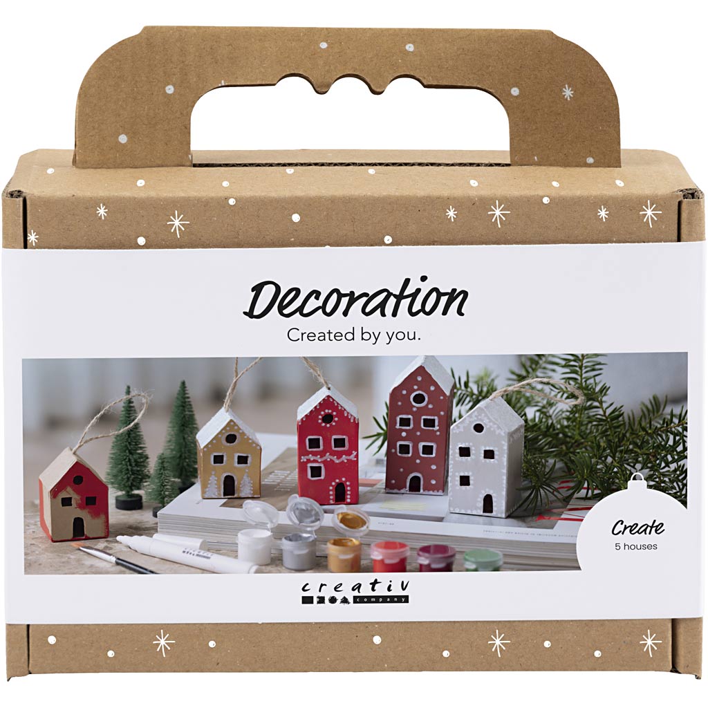 Creativ company mini hobbyset decoratie, huizen, kerst verf, 1 doos
