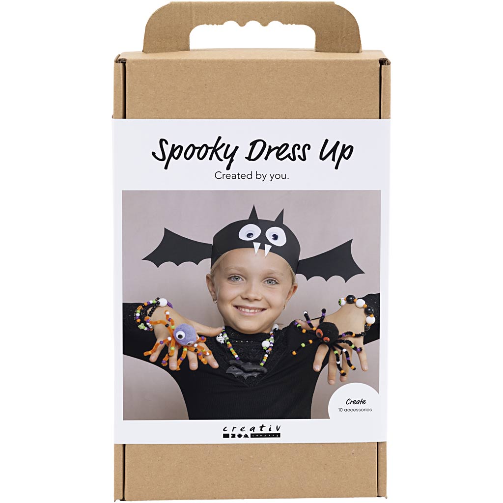 Creativ company hobbyset spookachtige accessoires, kostuums en sieraden, halloween kleuren, 1 doos