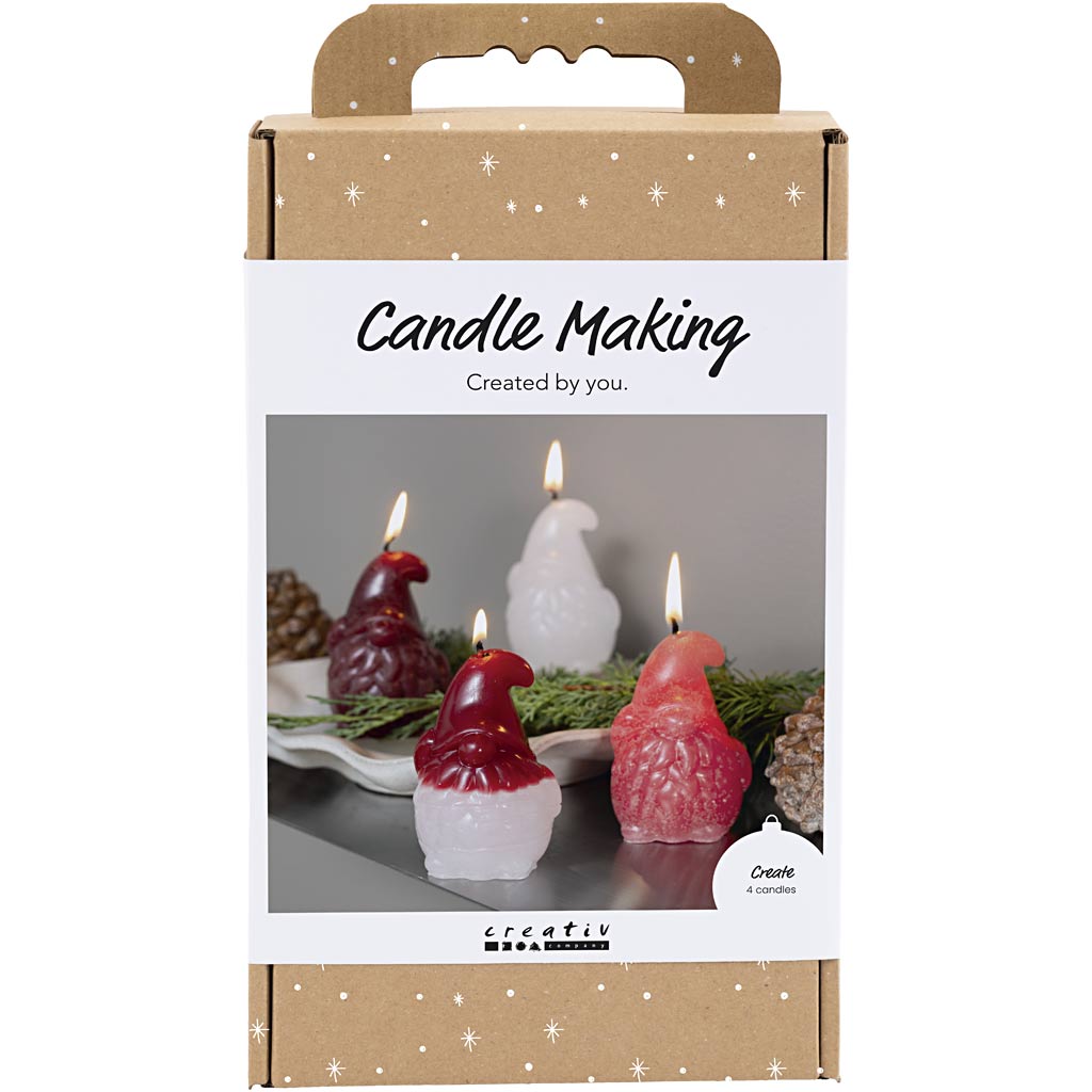 Creativ company hobbyset kaarsen maken, kerstman, mat transparant, rood, 1 doos