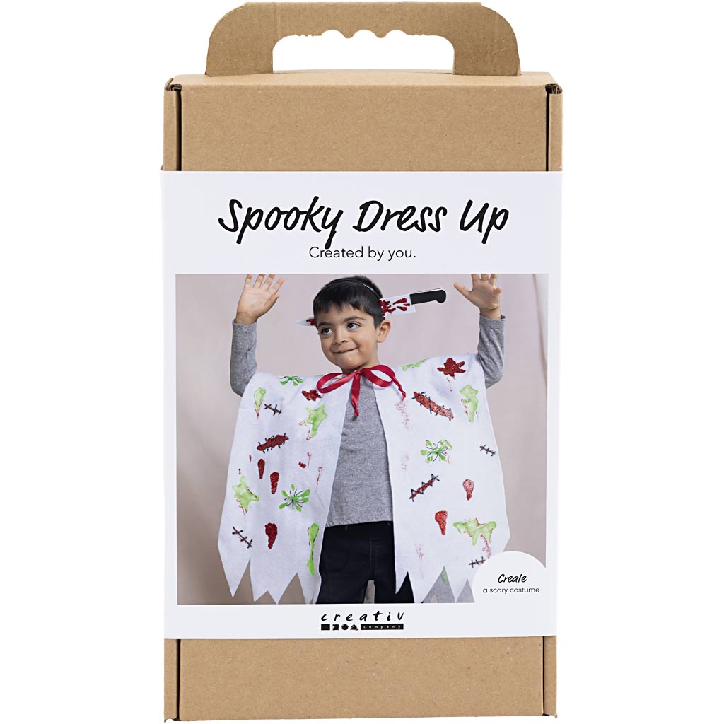 Creativ company hobbyset griezelige verkleedkleding, cape en hoofdband, diverse kleuren, 1 doos
