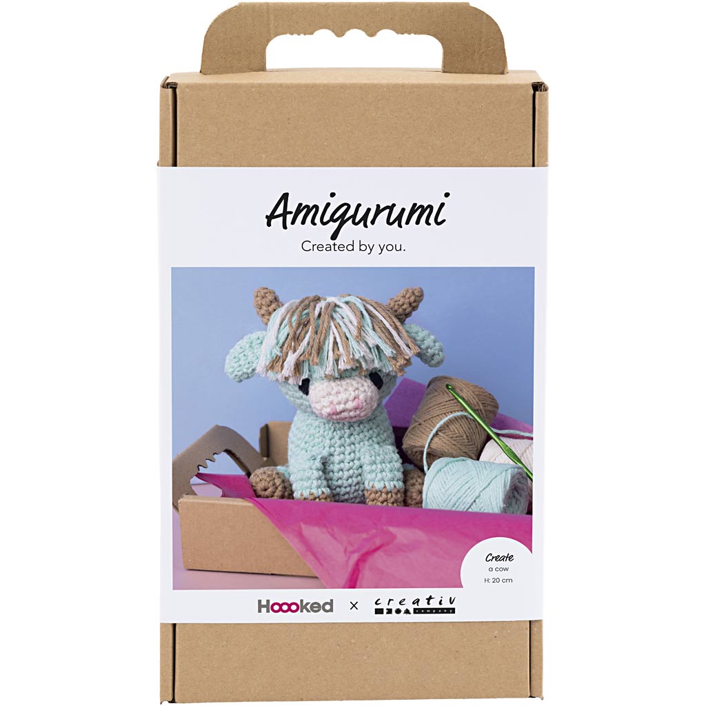 Creativ company hobbyset amigurumi, koe, beige, mint, 1 doos
