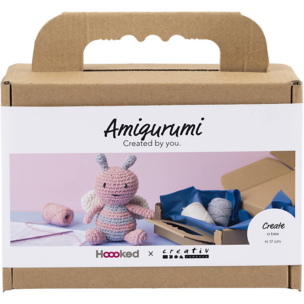 Creativ company hobbyset amigurumi, honingbij, pastelkleuren, 1 doos