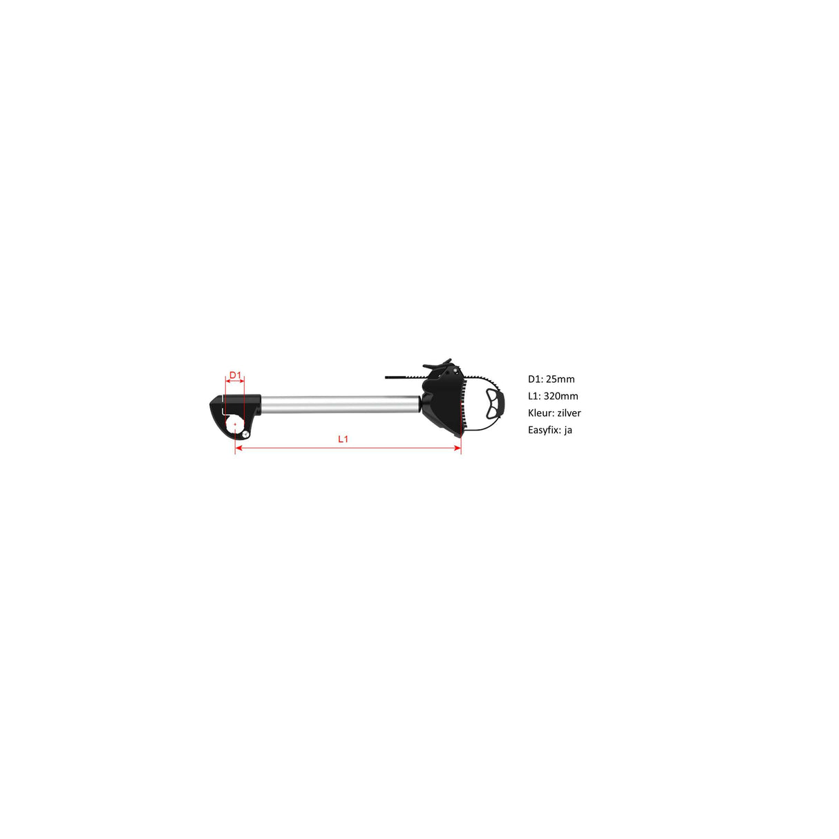 Pro-user framehouder 25mm afsluitbaar lang diamant