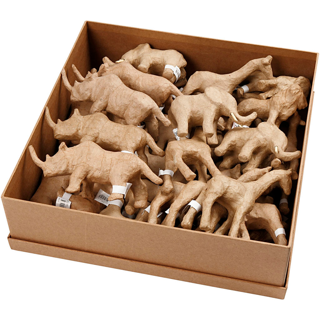 Jungle Dieren Papier-maché, 32st.