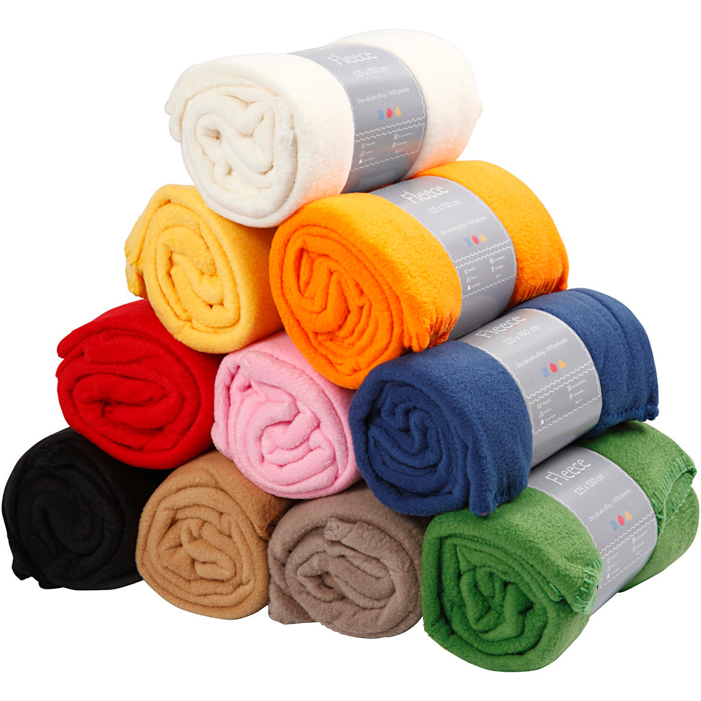 Creativ company fleece, l: 125 cm, b: 150 cm, diverse kleuren, 10 stuk 1 doos