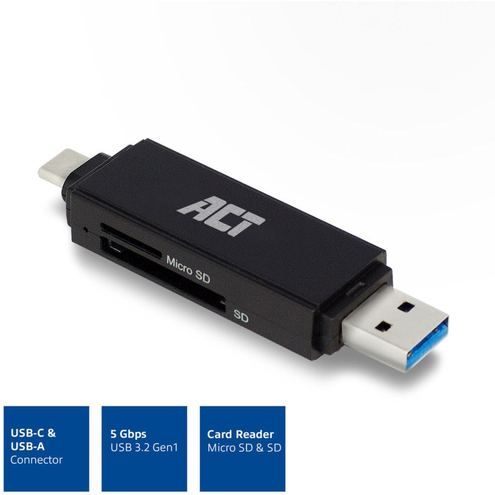 ACT Connectivity USB-C USB-A kaartlezer, SD micro SD