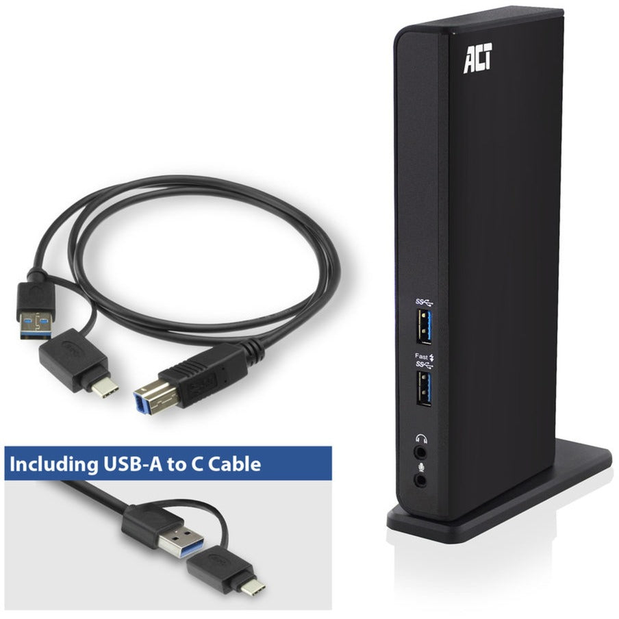 Act connectivity usb-c of usb-a dual monitor docking station