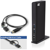 Act connectivity usb-c of usb-a dual monitor docking station