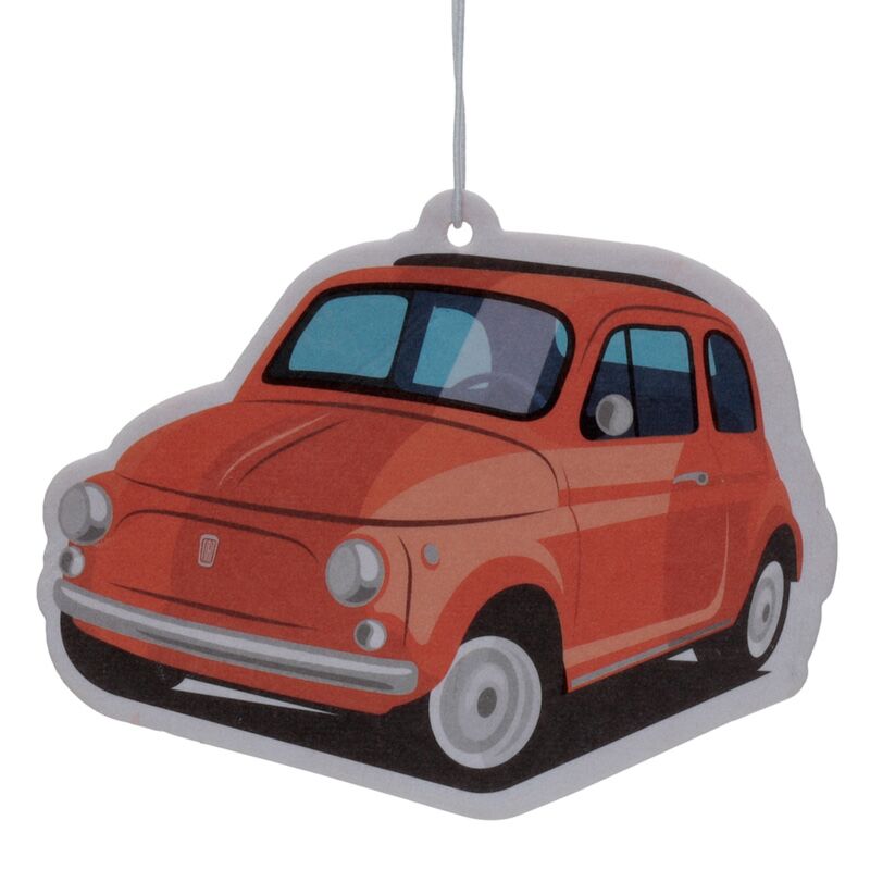Sinaasappel - retro rood fiat 500 luchtverfrisser