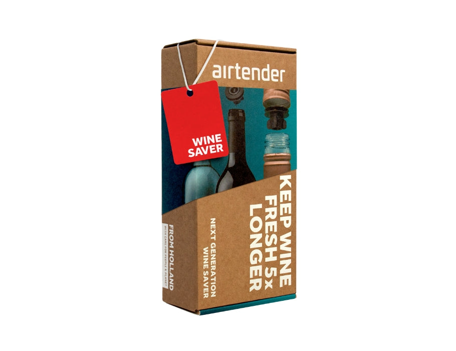 Airtender vacuümset voor wijn - giftbox vacuümpomp + 6 nanostoppers