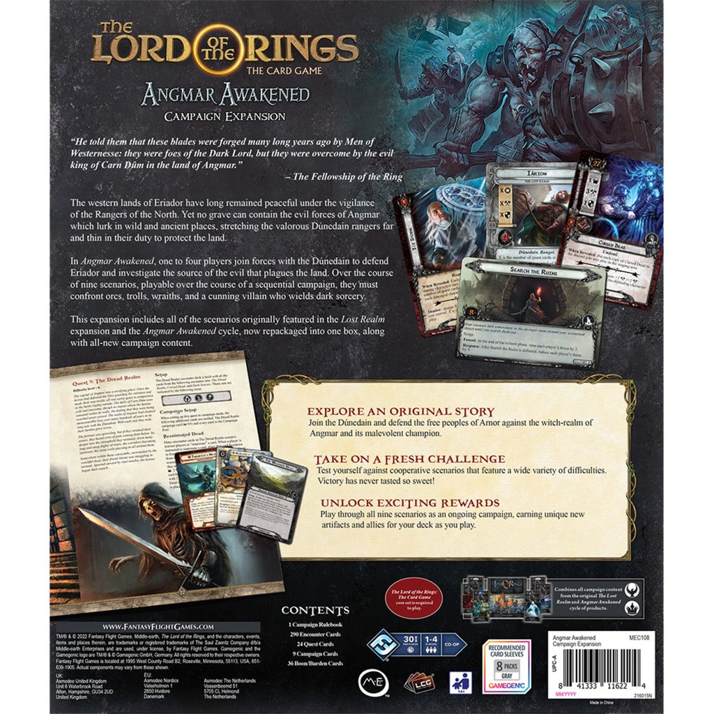 Asmodee the lord of the rings: the card game angmar awak