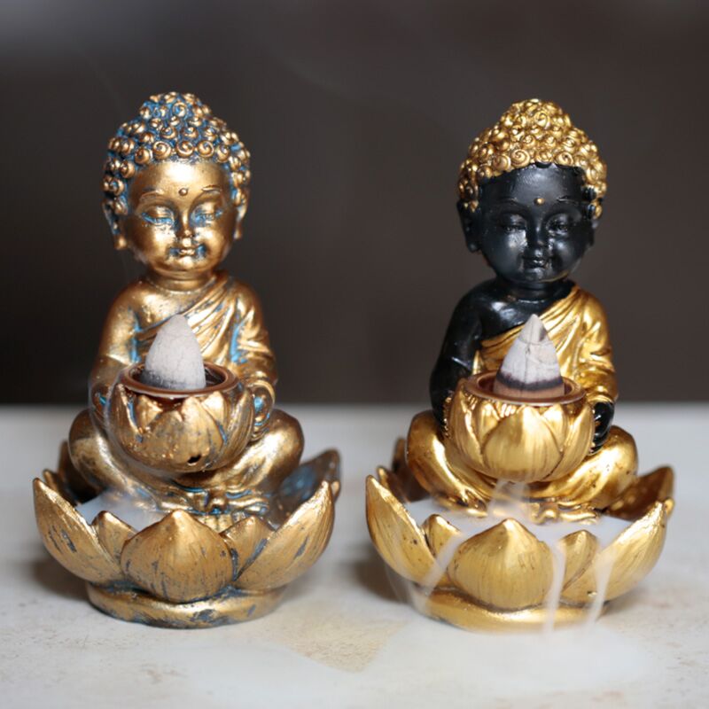 Boeddha en lotusl backflow wierookhouder