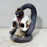 Slang en schedel backflow wierookhouder