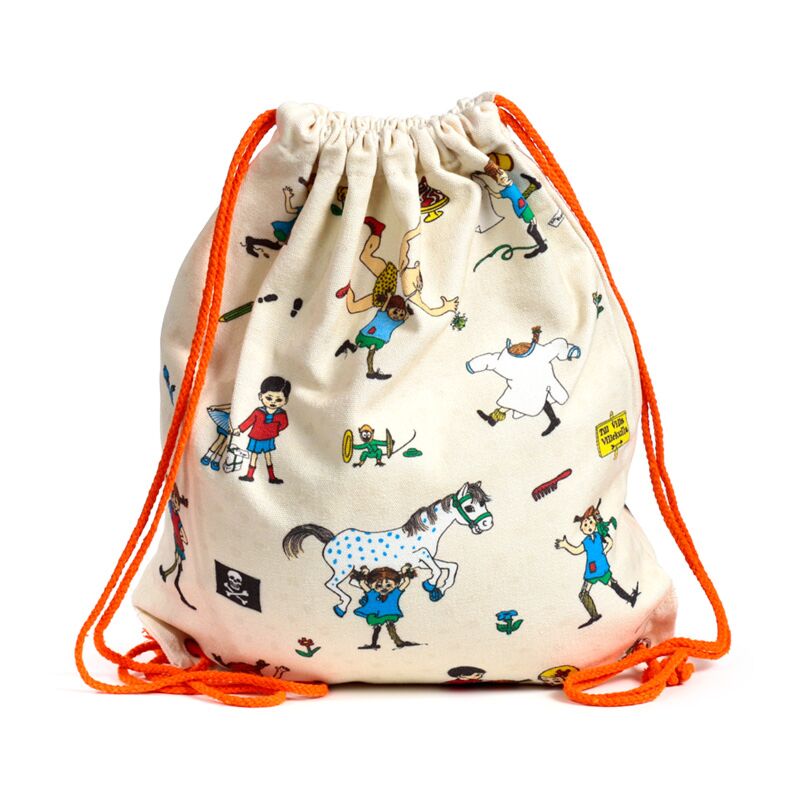 Pippi langkous canvas trekkoord rugtas