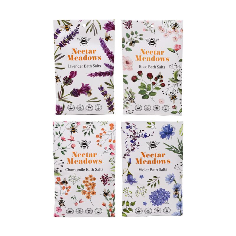 Set van 4 nectar meadows badpoeder zakjes