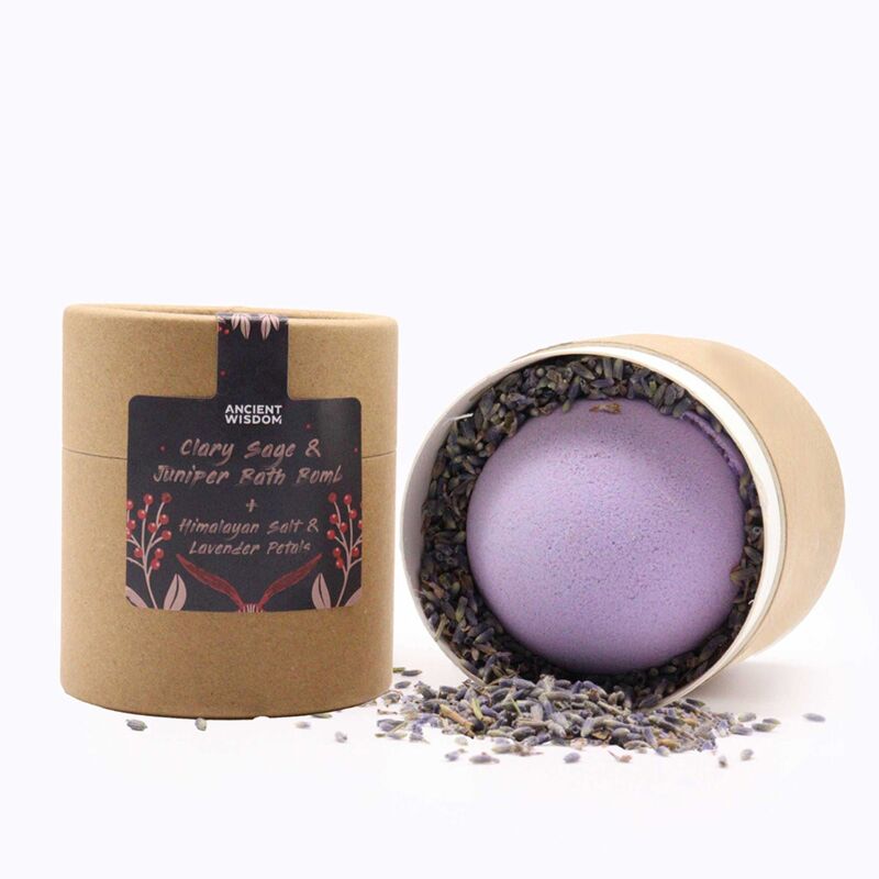 Clary sage (scharlei) jeneverbes himalaya-zout botanicals bruisballen gift set
