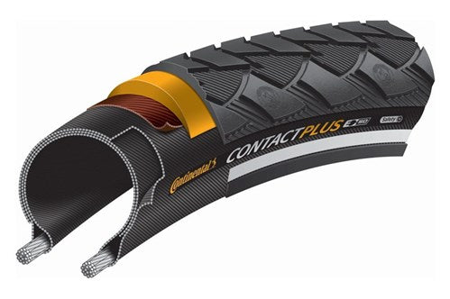Continental Contact Plus - Stadsfietsband 28x1.60 - Draadband - Zwart