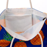 Pineapple print canvas strandtas
