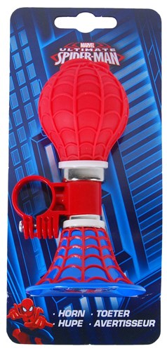 Marvel spider-man fietstoeter 13 cm rood blauw